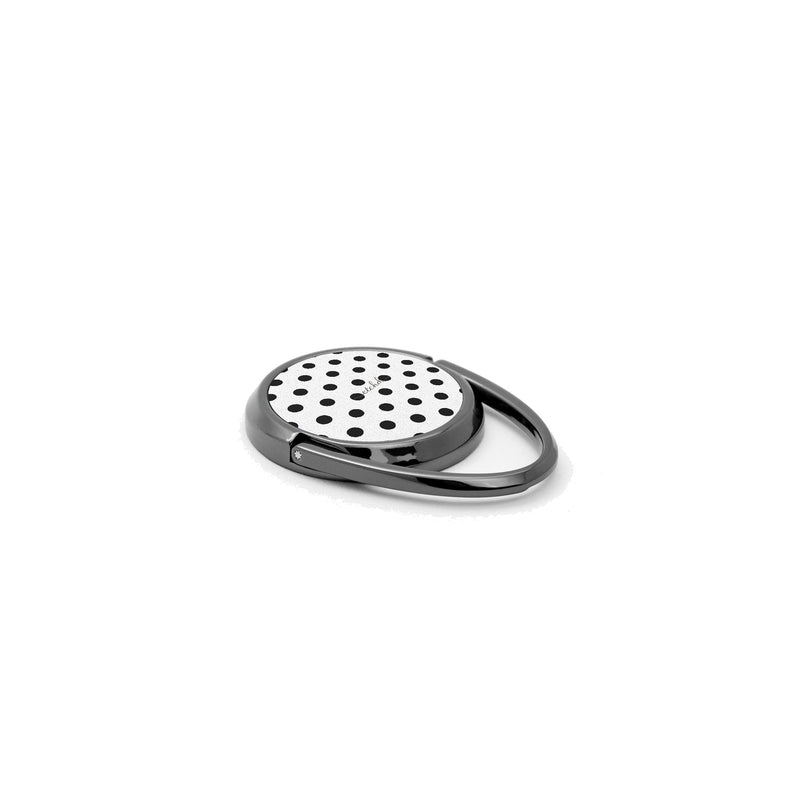 Black & White Polka Dot Handy-Ring-Halterung-zoom-