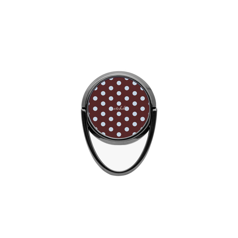 Cherry & Blue Polka Dot Handy-Ring-Halterung-zoom-