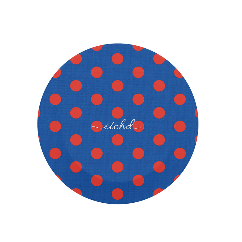 Poppy And Cobalt Polka Dot Handy-Halterung und Ständer-zoom-