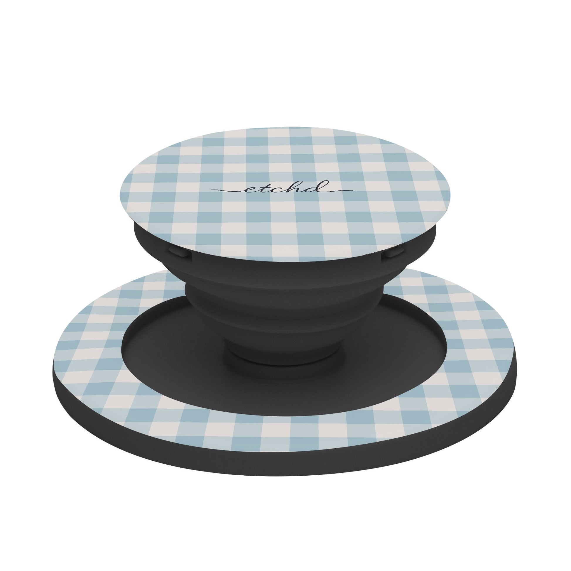 Cornflower & White Gingham Phone Grip And Stand by etchd, view 6