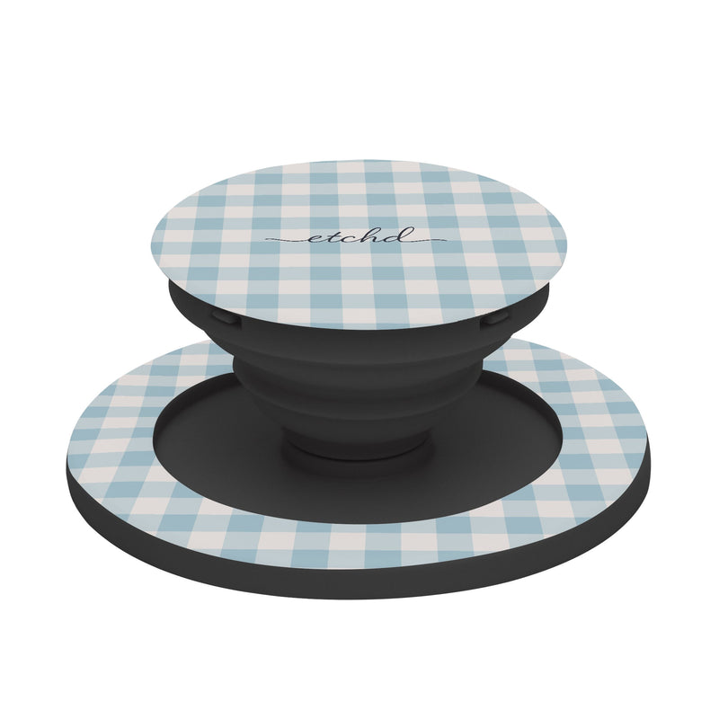 Cornflower & White Gingham Handyhalterung und Ständer-zoom-