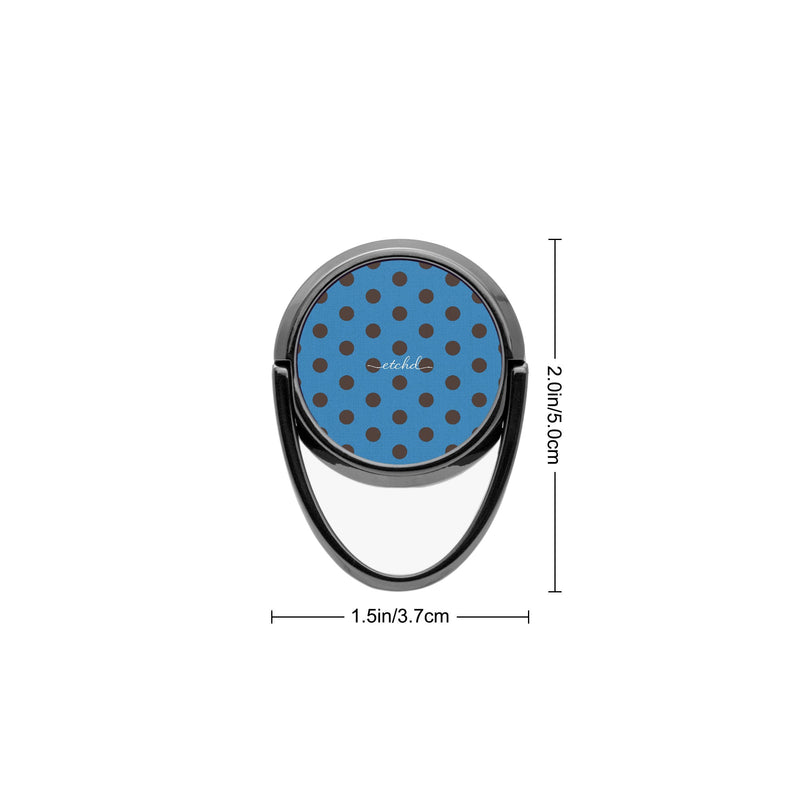 Espresso And Cerulean Polka Dot Phone Ring Holder-zoom-
