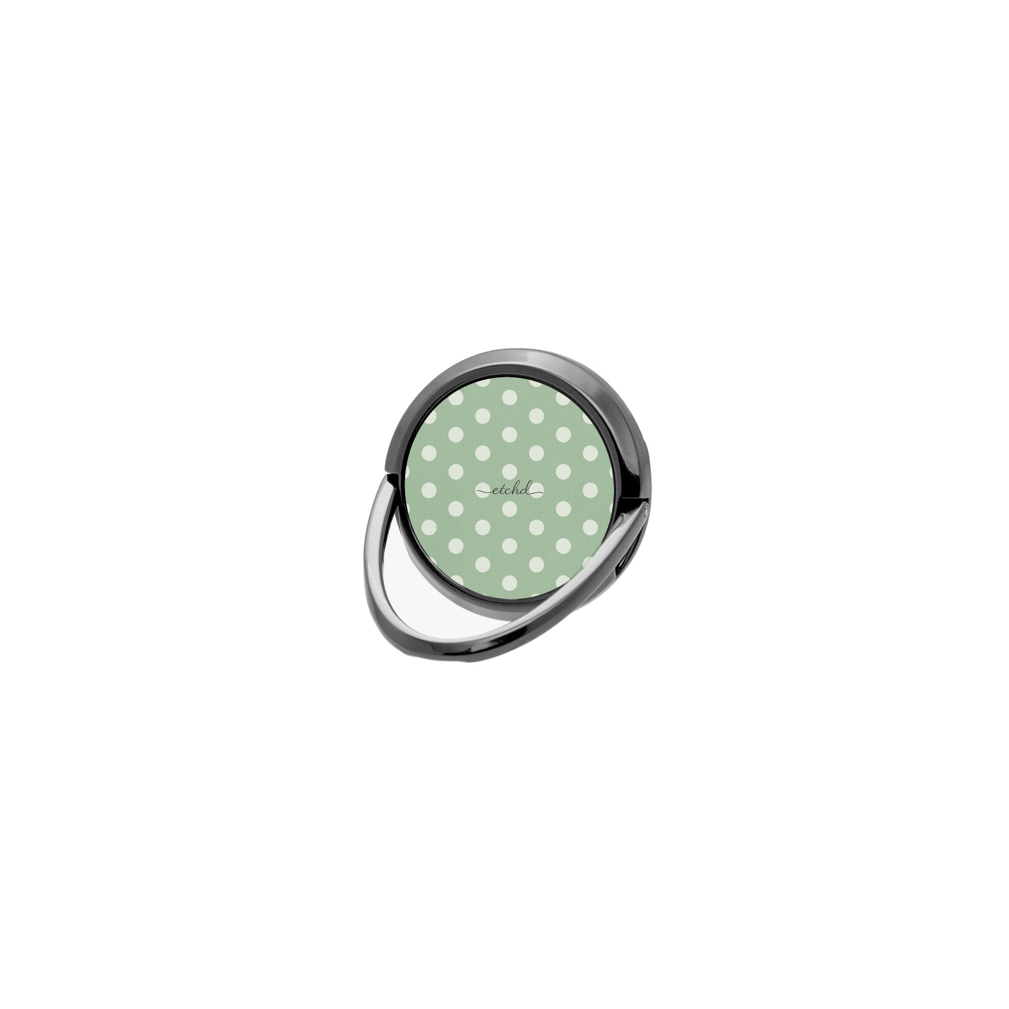 Cream & Sage Polka Dot Phone Ring Holder by etchd