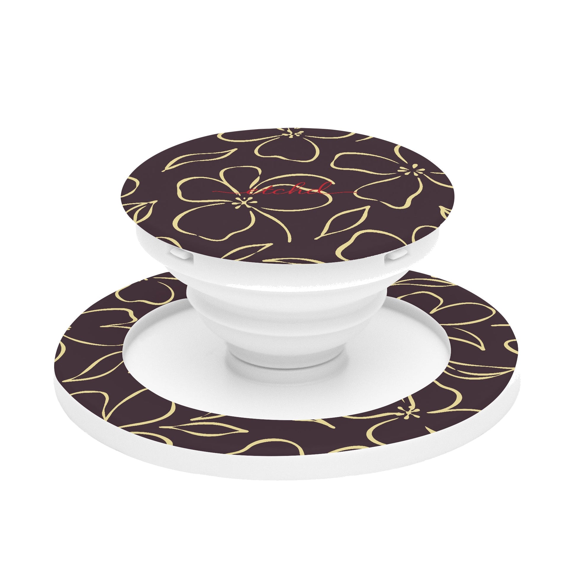 Plum & Butter Floral Anello e supporto per telefono di etchd