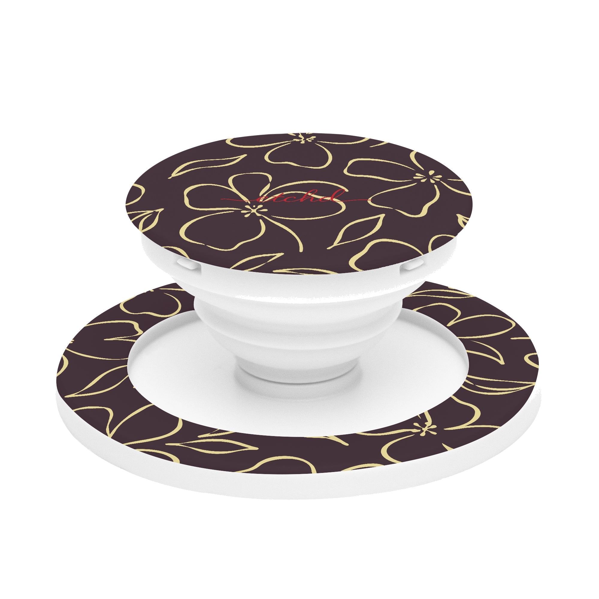 Plum & Butter Floral Anello e supporto per telefono di etchd