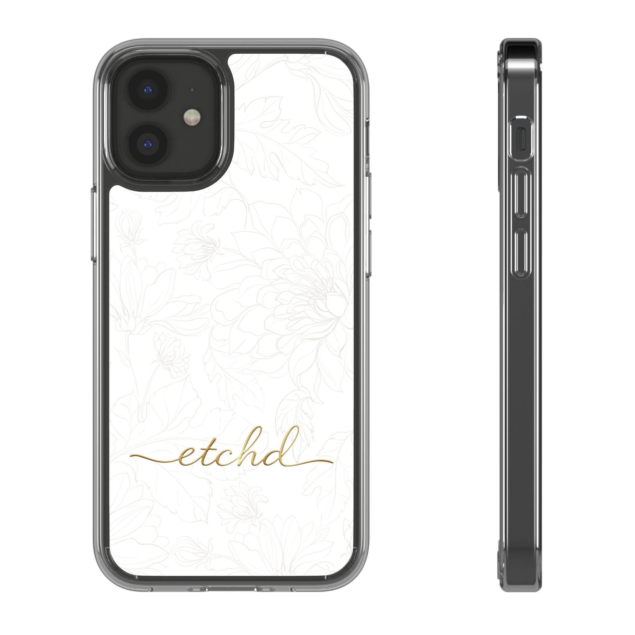 Etchd Signature White Clear Phone Case