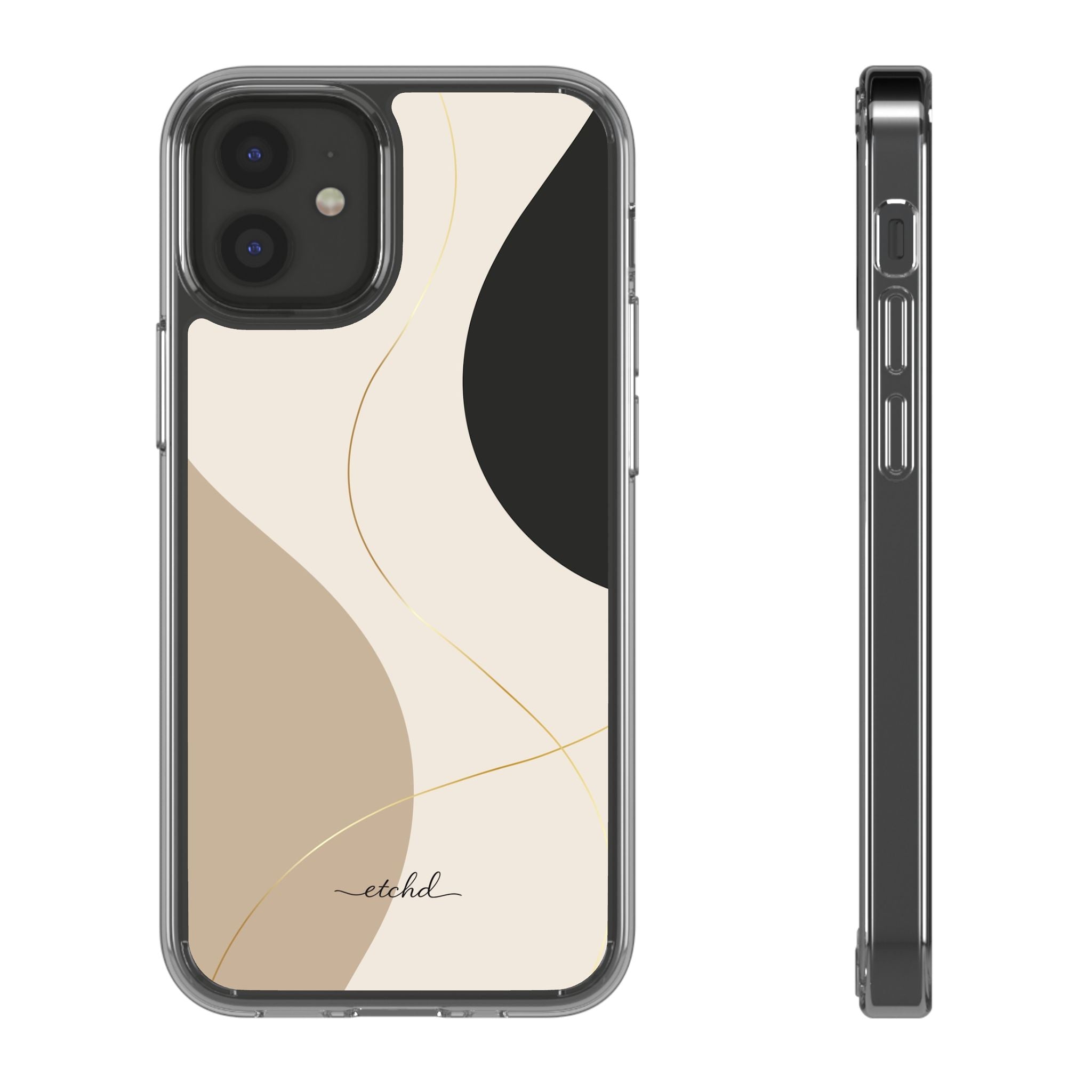 Neutral Curves Clear Phone Case by etchd, view 2