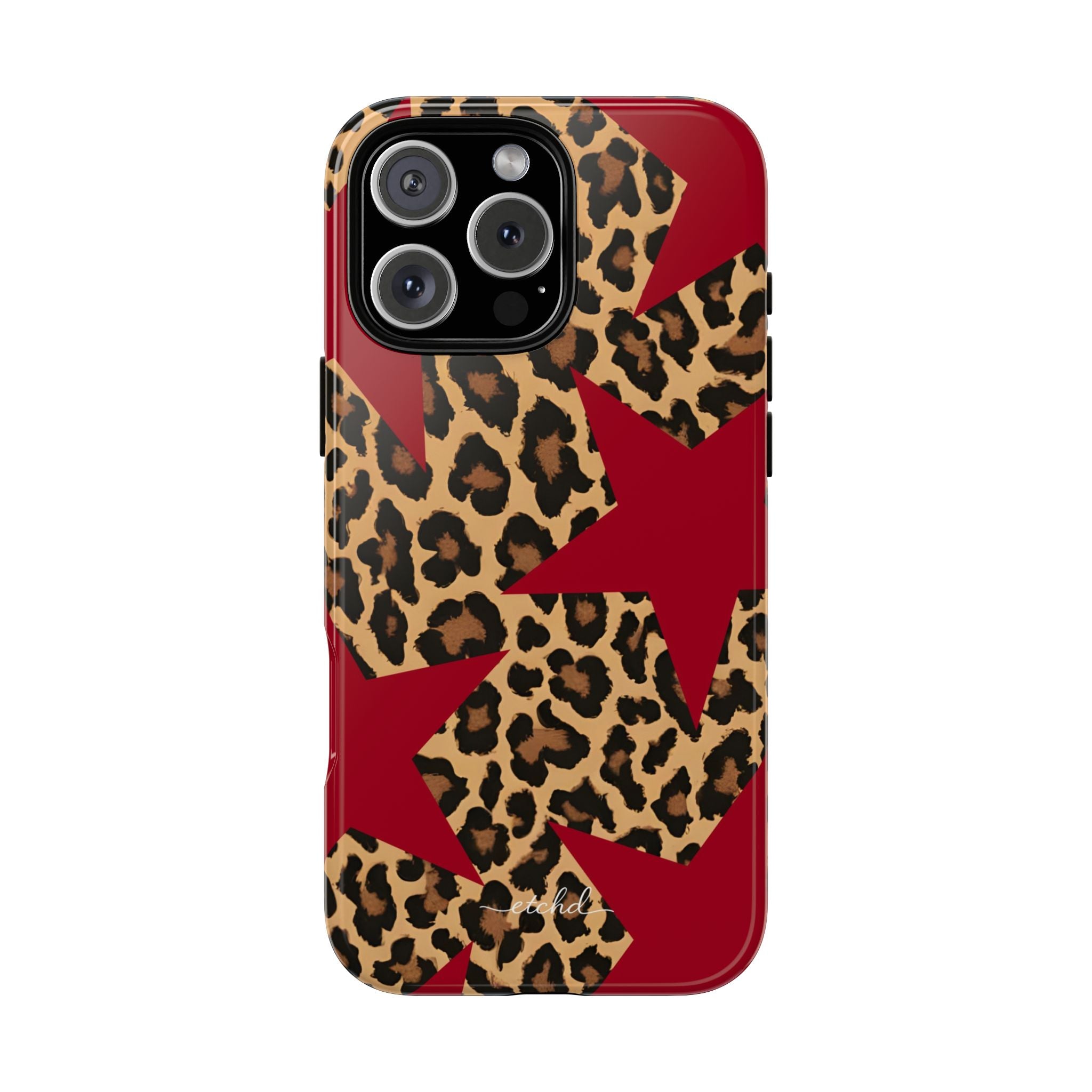 Leopard & Red Stars Phone Case by etchd