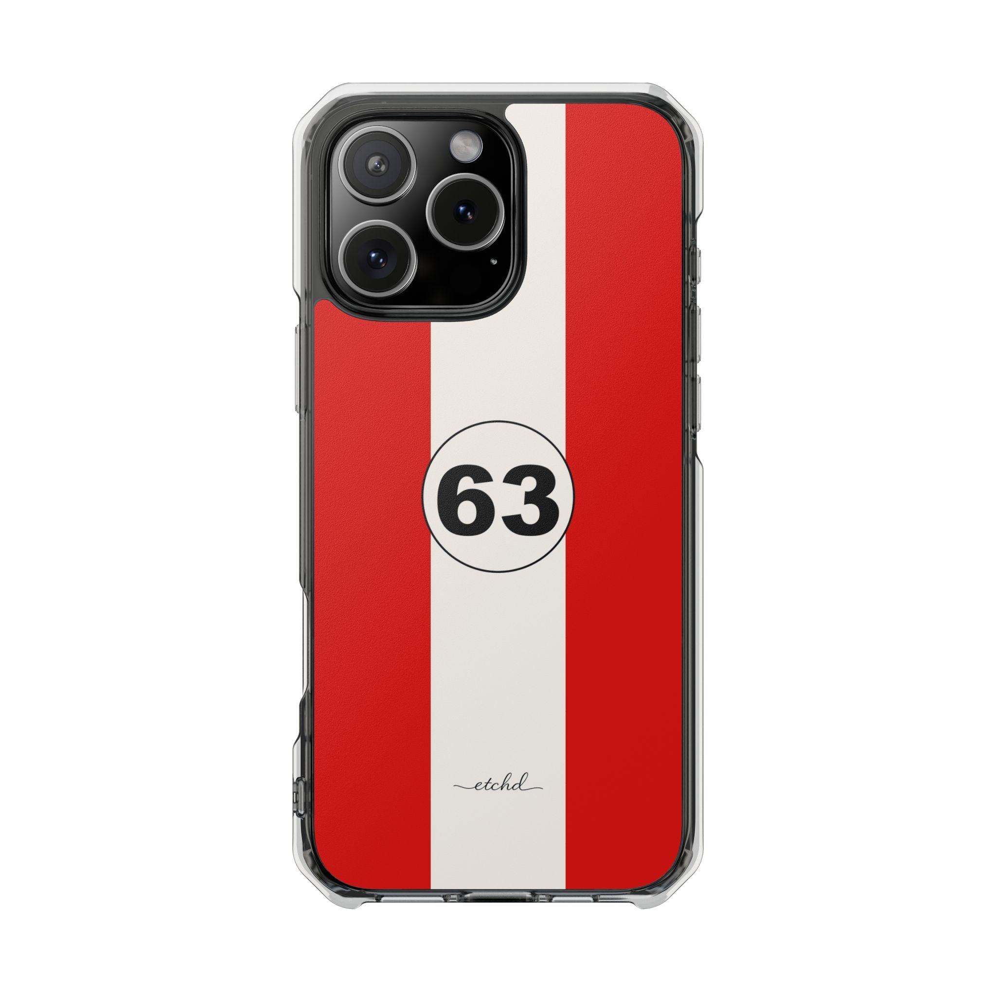 Monza Red Clear Magnetic Phone Case by etchd