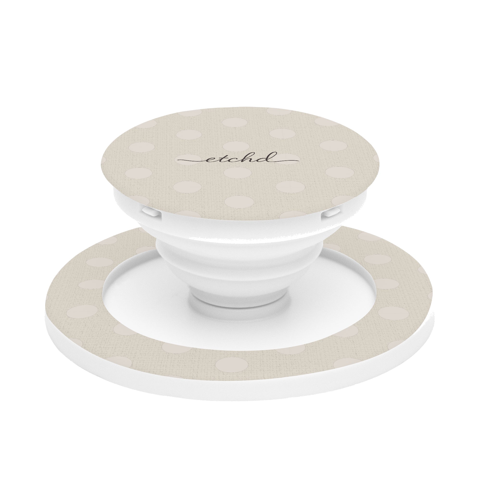 Neutral Polka Dot Phone Grip And Stand by etchd
