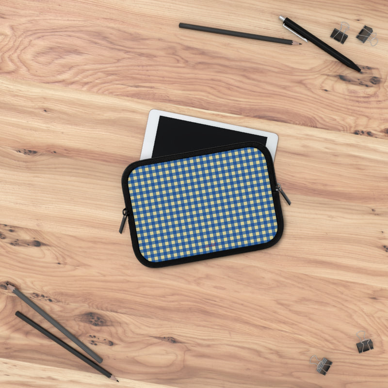 Butter & Cobalt Gingham Laptop Sleeve by etchd, view 14