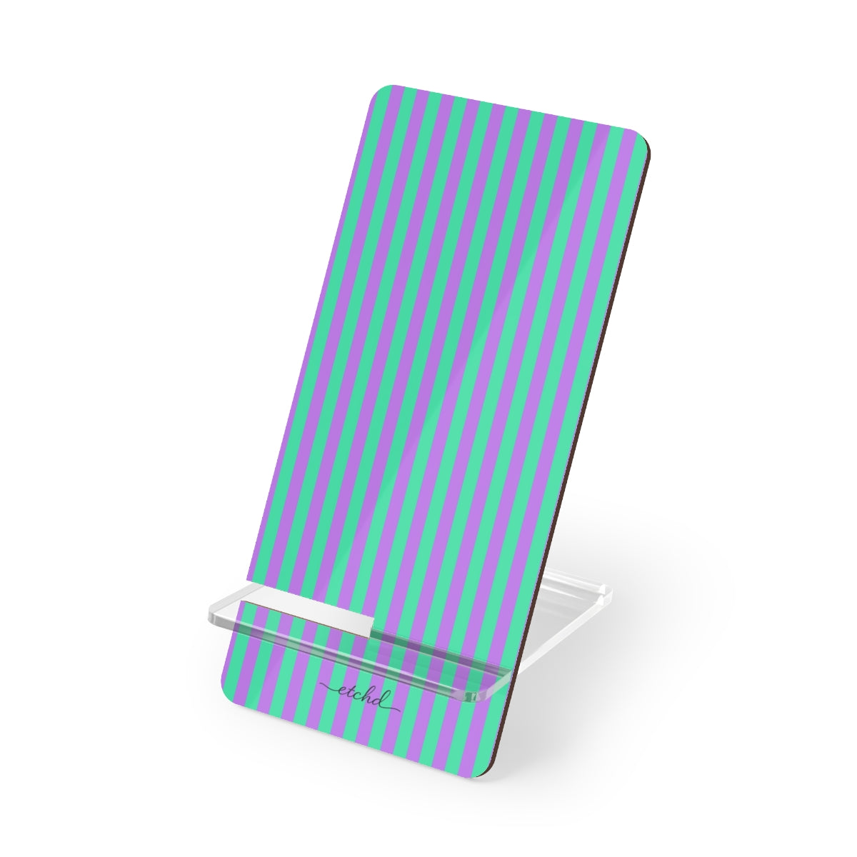 Lilac & Hypermint Striped Soporte para móvil de etchd
