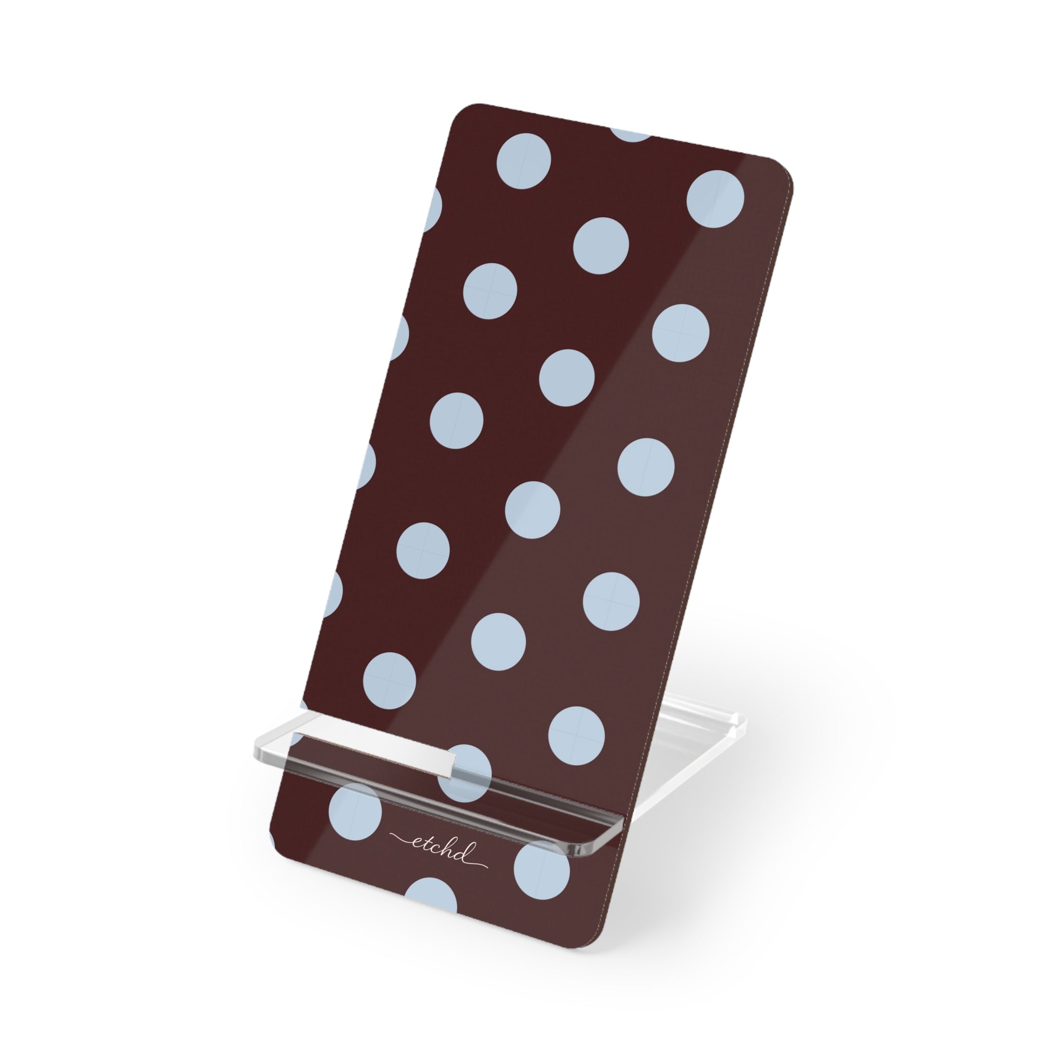 Cherry & Blue Polka Dot Phone Stand by etchd