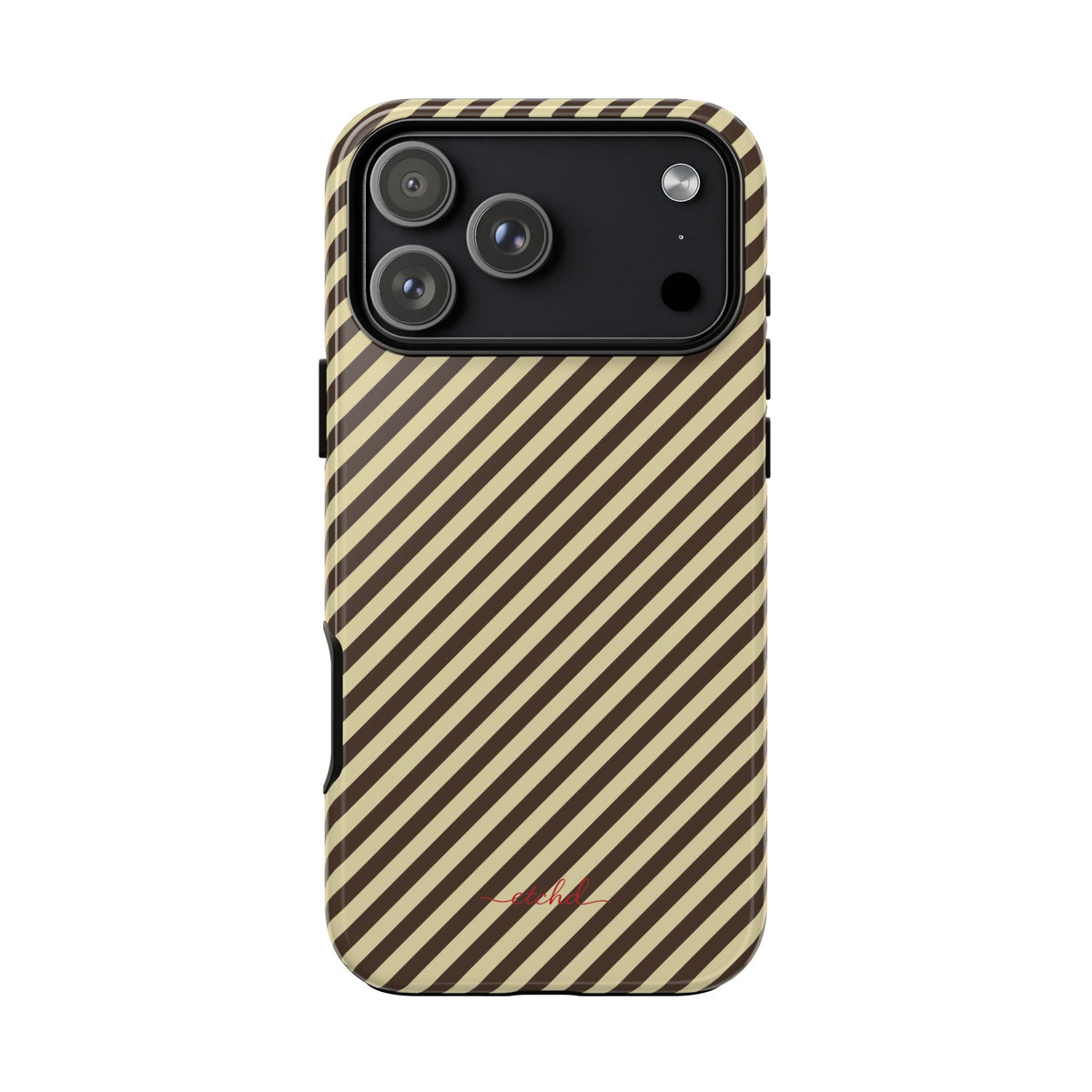 Butter & Brown Striped Diagonal Phone Case by etchd, view 59