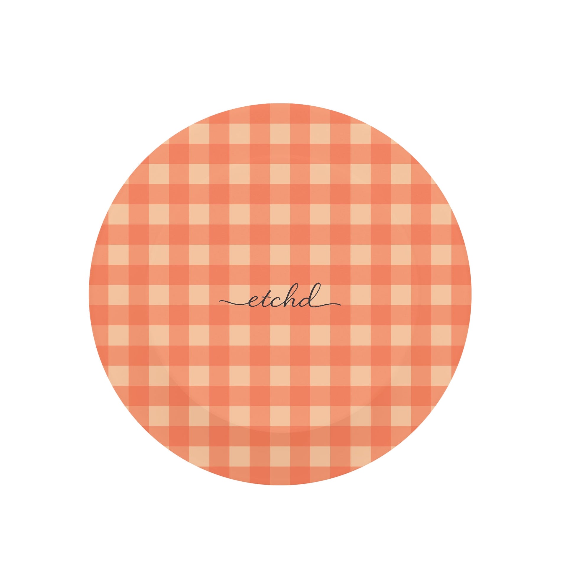 Coral & Peach Gingham Anello e supporto per telefono di etchd, vista 2