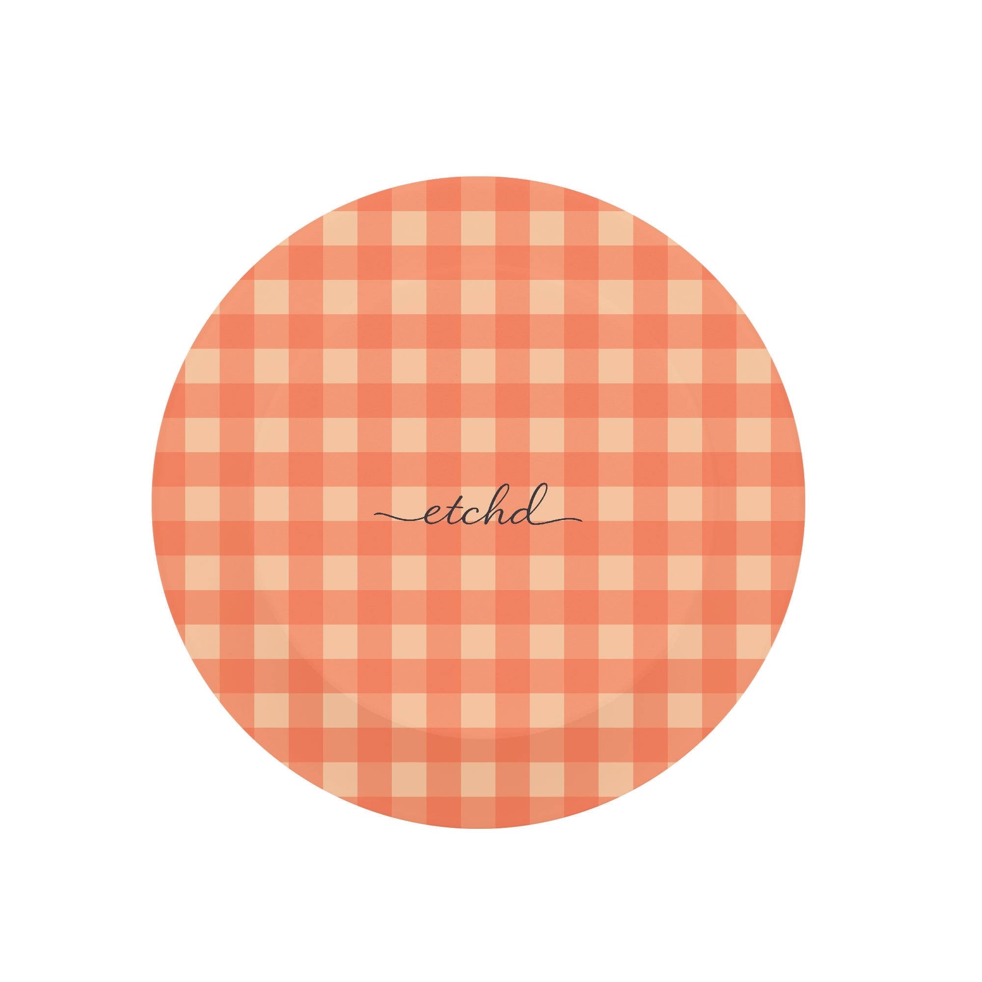Coral & Peach Gingham Phone Grip And Stand by etchd, view 2