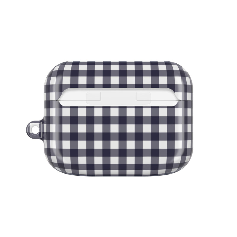 White & Navy Gingham AirPod Case by etchd, view 7