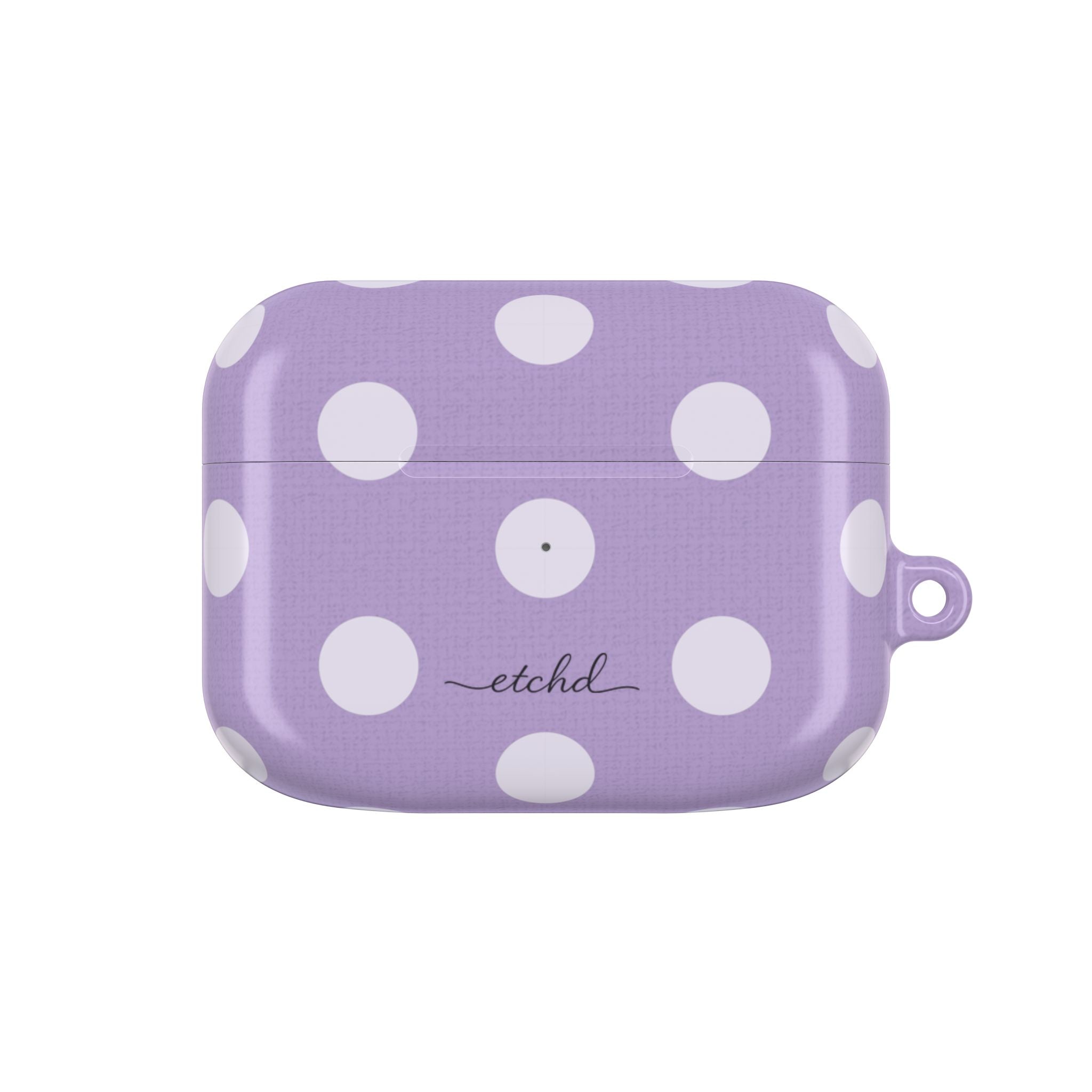 Cream & Lilac Polka Dot AirPod Case by etchd
