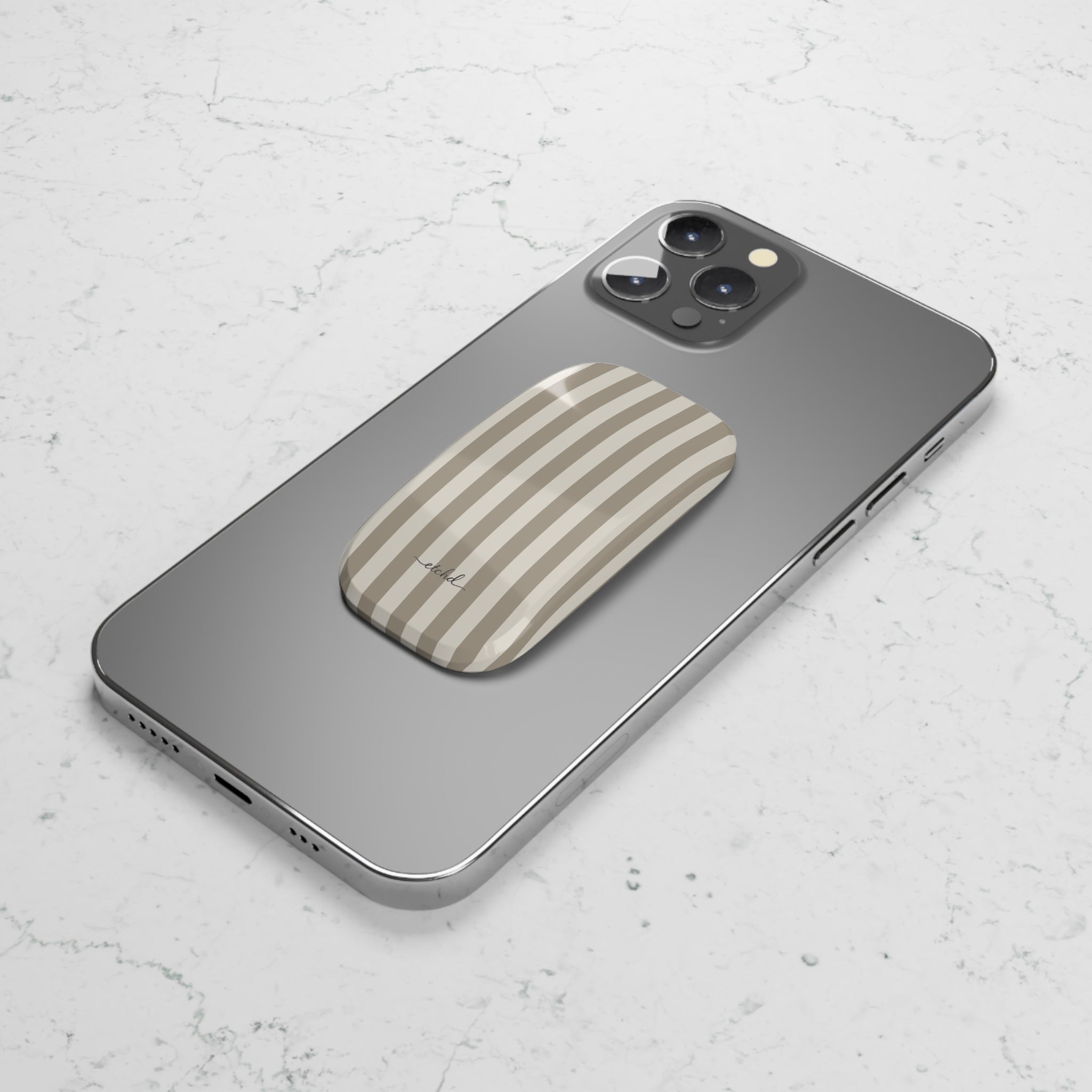 Neutral Striped Click-On Phone Grip by etchd, view 5