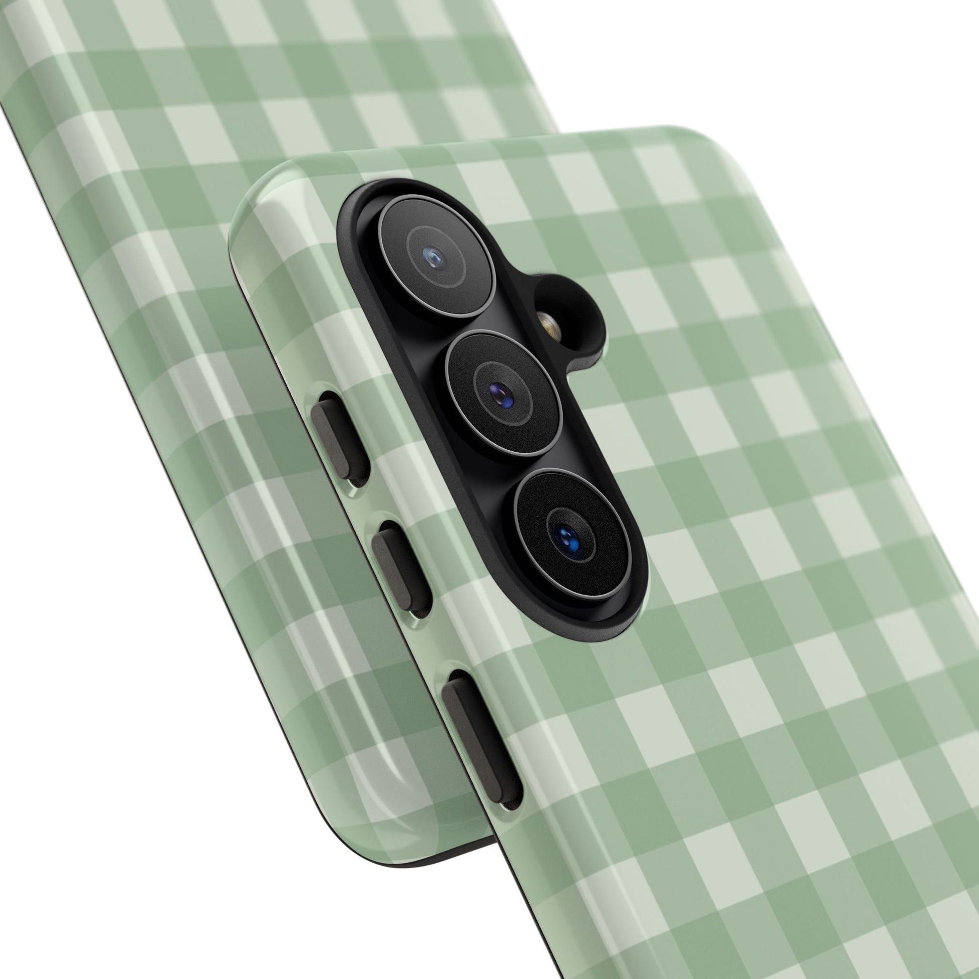 Sage & Cream Gingham Phone Case by etchd, view 209