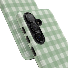 Sage & Cream Gingham Phone Case by etchd, view 209
