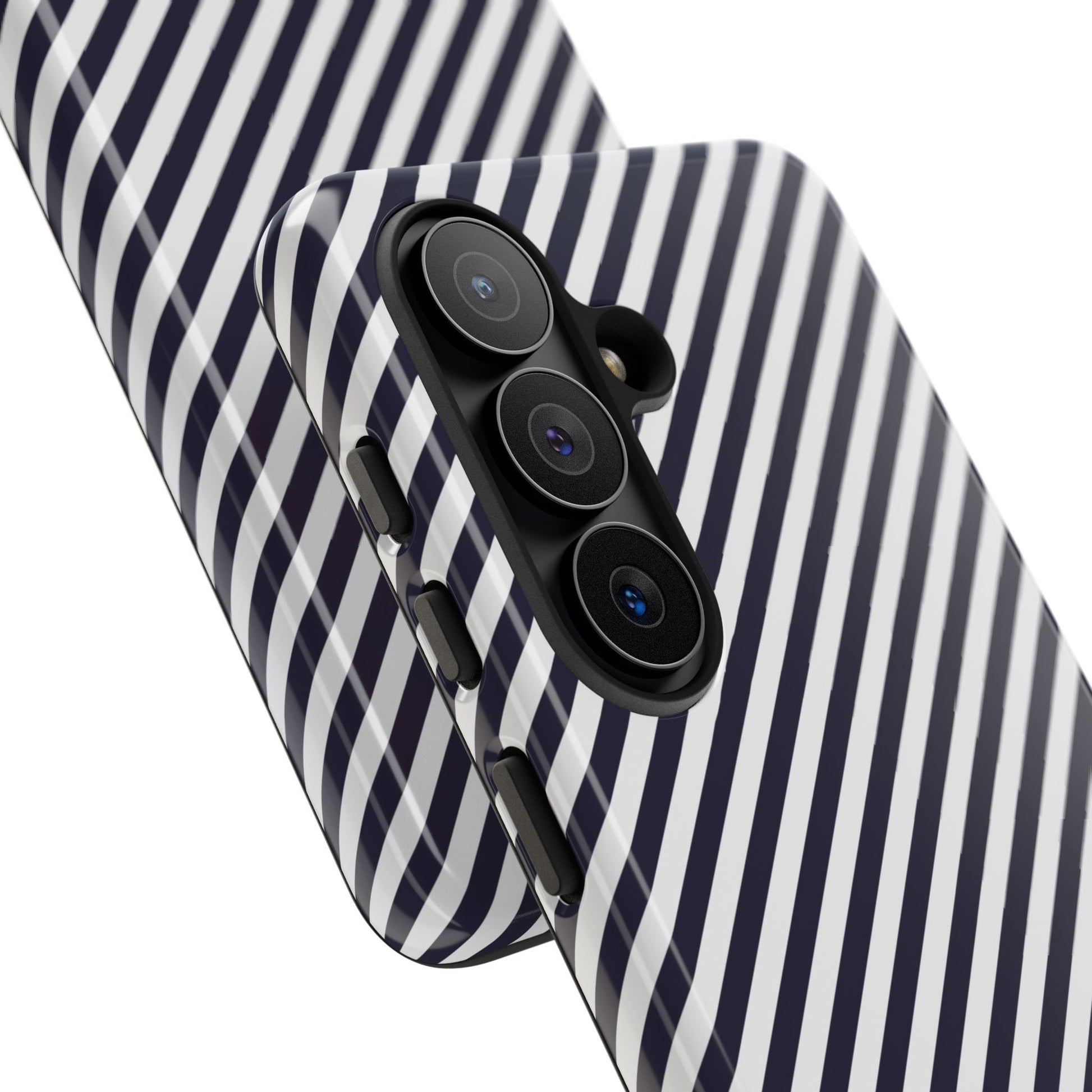 Navy & White Striped Diagonal Phone Case by etchd, view 209