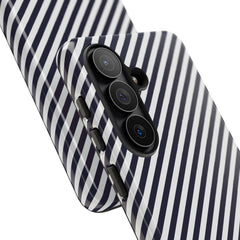 Navy & White Striped Diagonal Phone Case by etchd, view 209