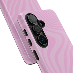 Pink Curved Lines Phone Case by etchd, view 209