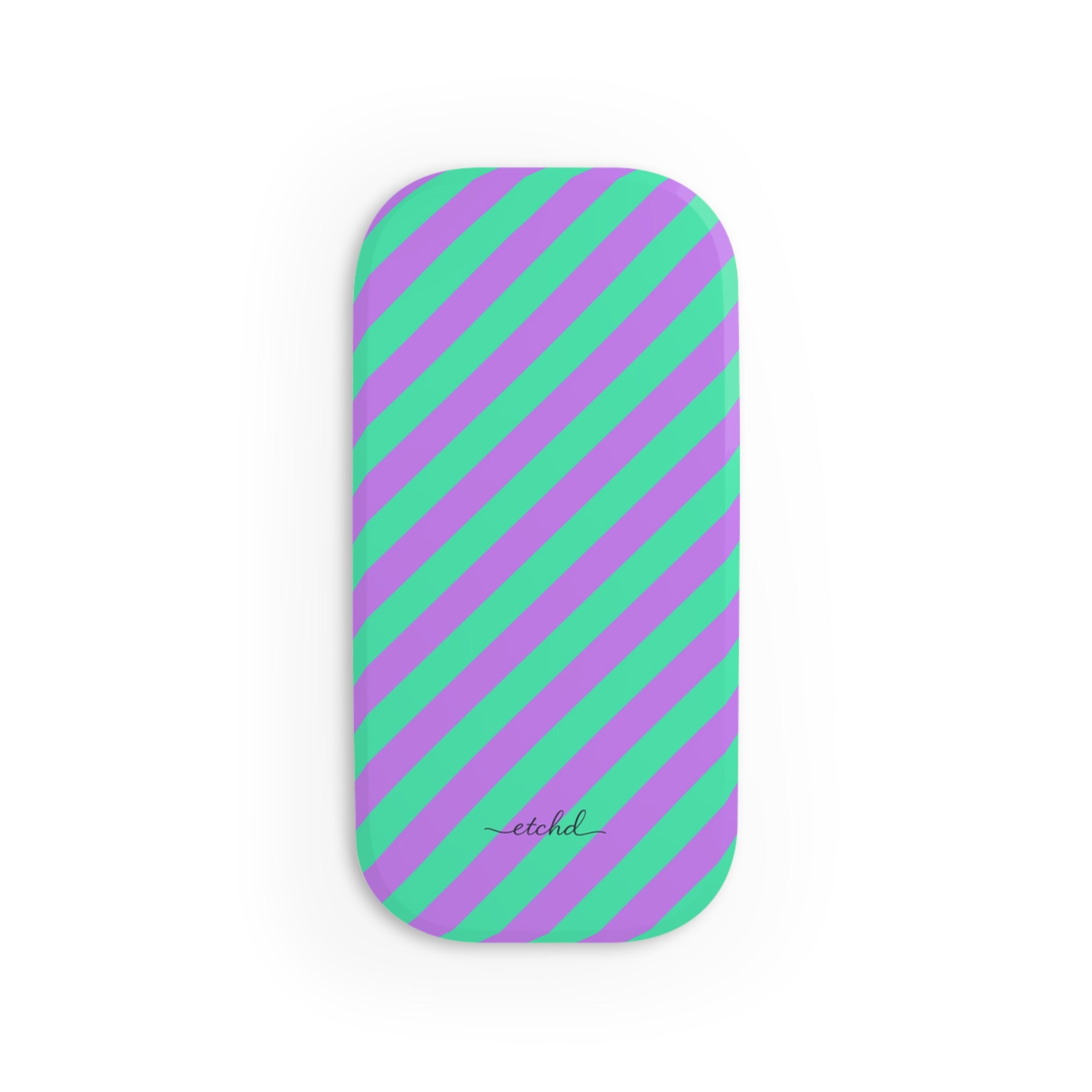 Lilac And Hypermint Diagonal Click-On Phone Grip by etchd, view 2