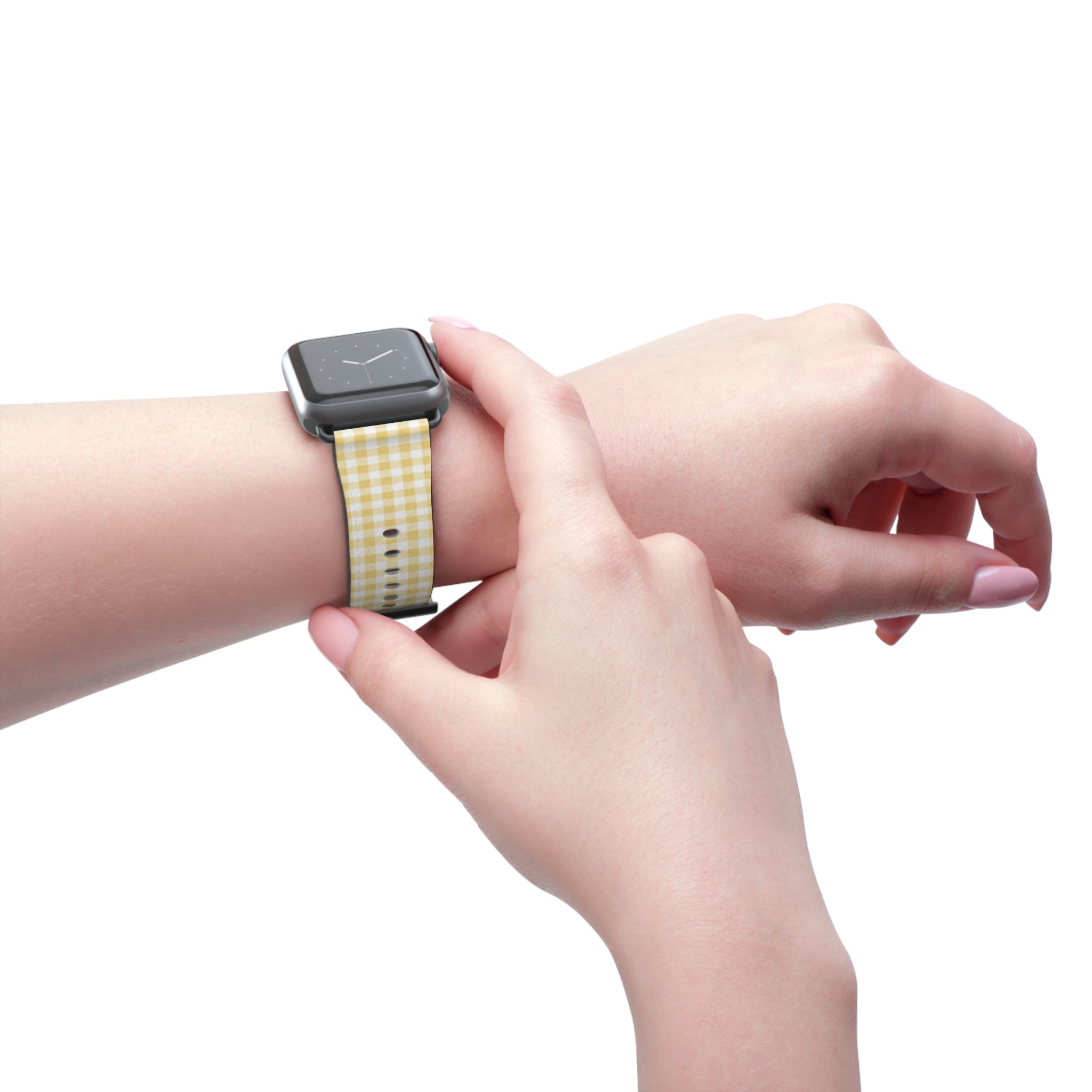 Butter & White Gingham Smartwatch Strap by etchd, view 11