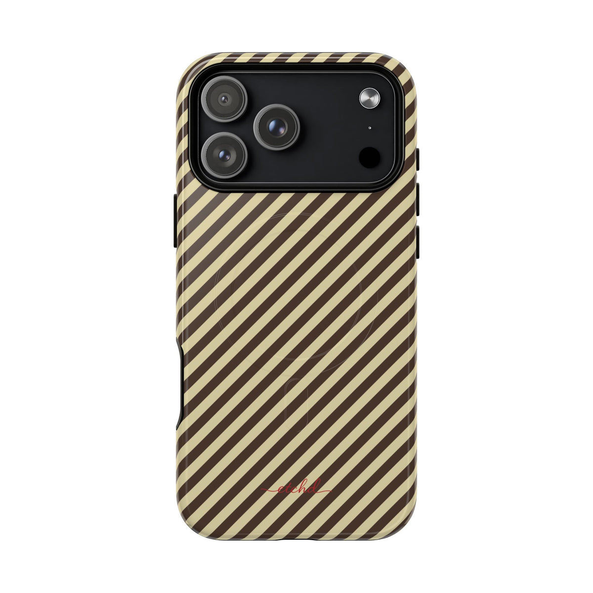 Butter & Brown Striped Diagonal Magnetic Phone Case by etchd, view 31
