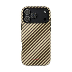 Butter & Brown Striped Diagonal Magnetic Phone Case by etchd, view 31