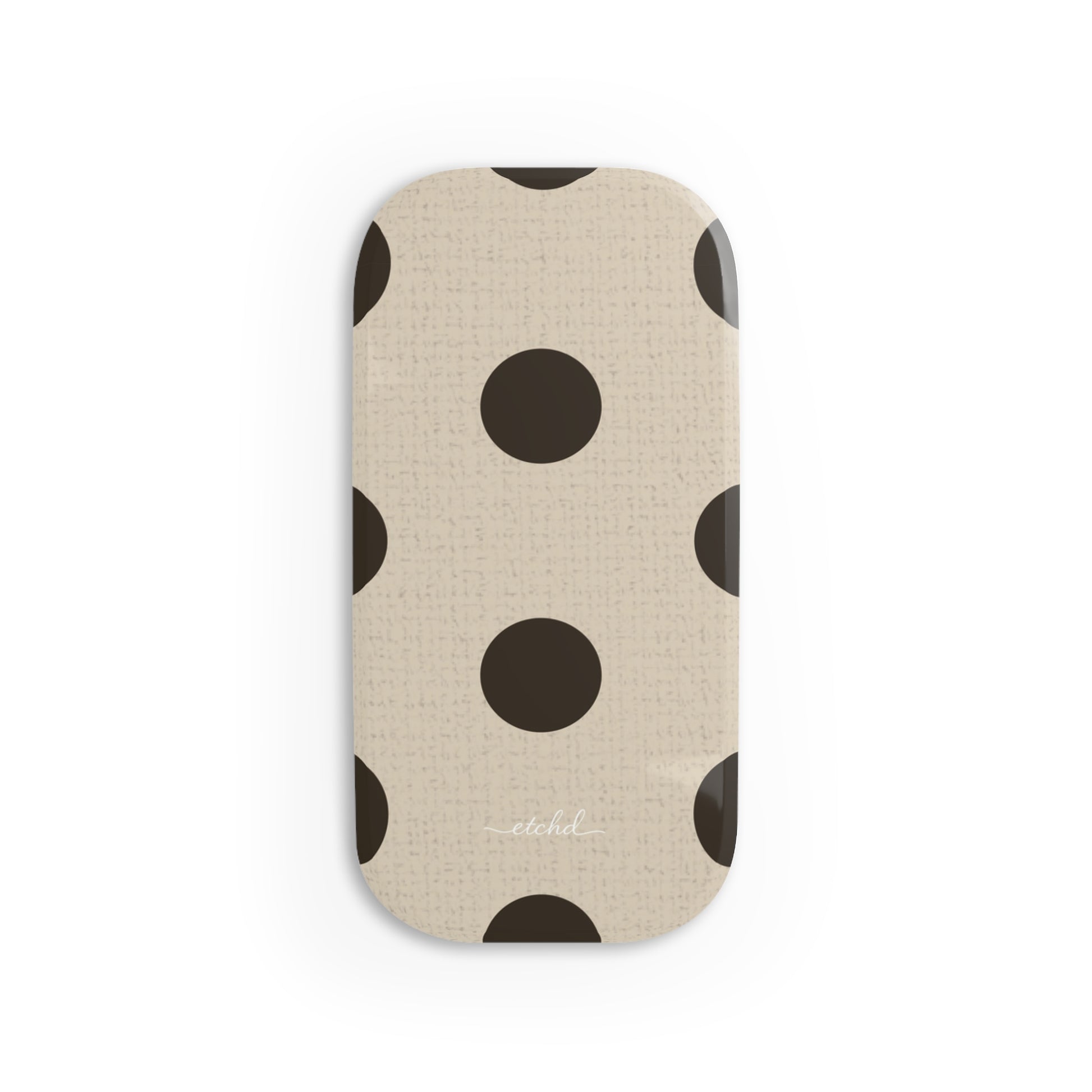 Brown Polka Dot Click-On Phone Grip by etchd