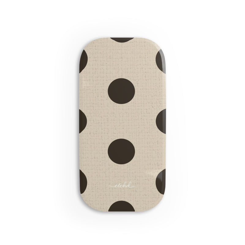 Brown Polka Dot Click-On Handy-Halterung-zoom-