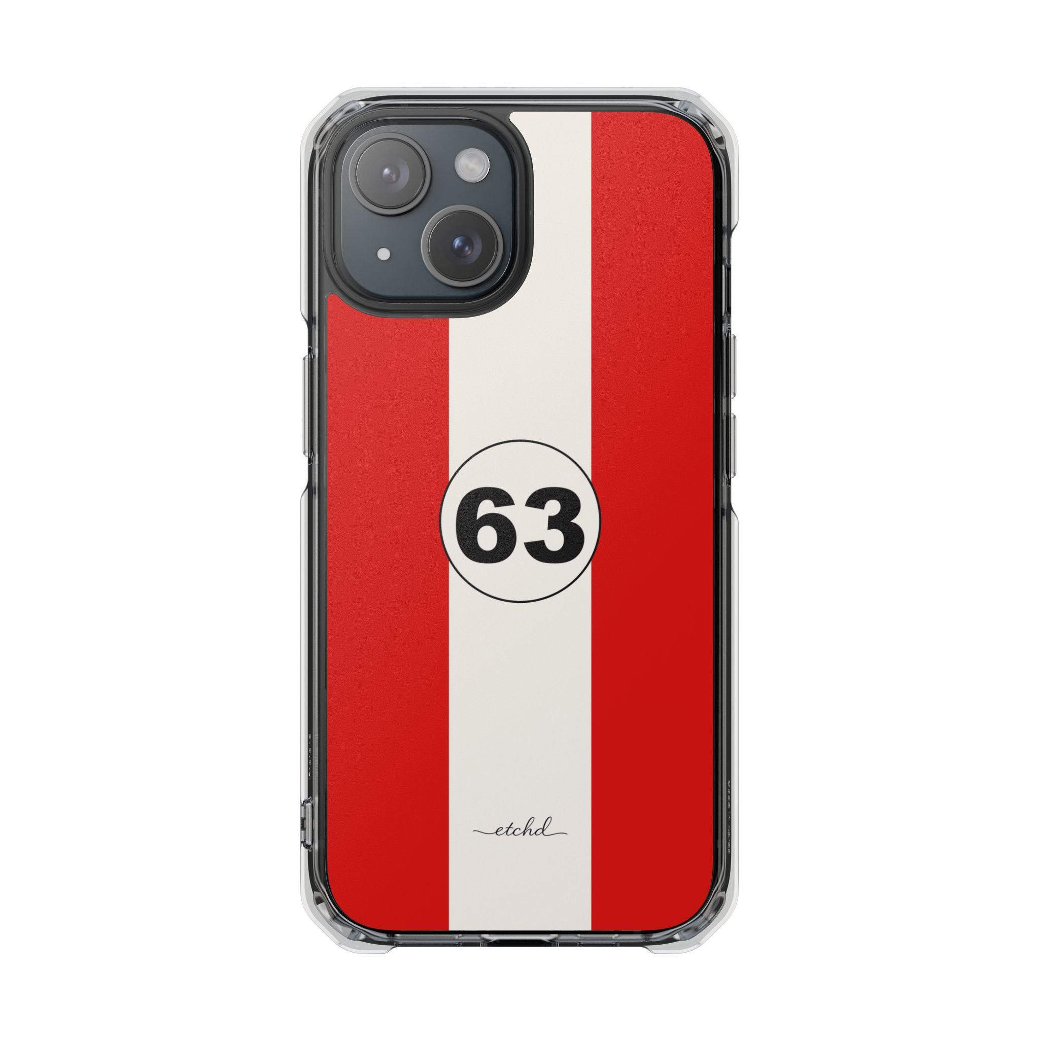 Monza Red Clear Magnetic Phone Case by etchd, view 2