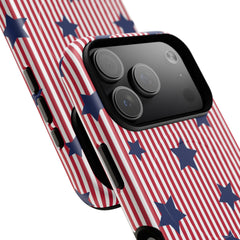 Red Stripes & Blue Stars Magnetic Phone Case by etchd, view 100