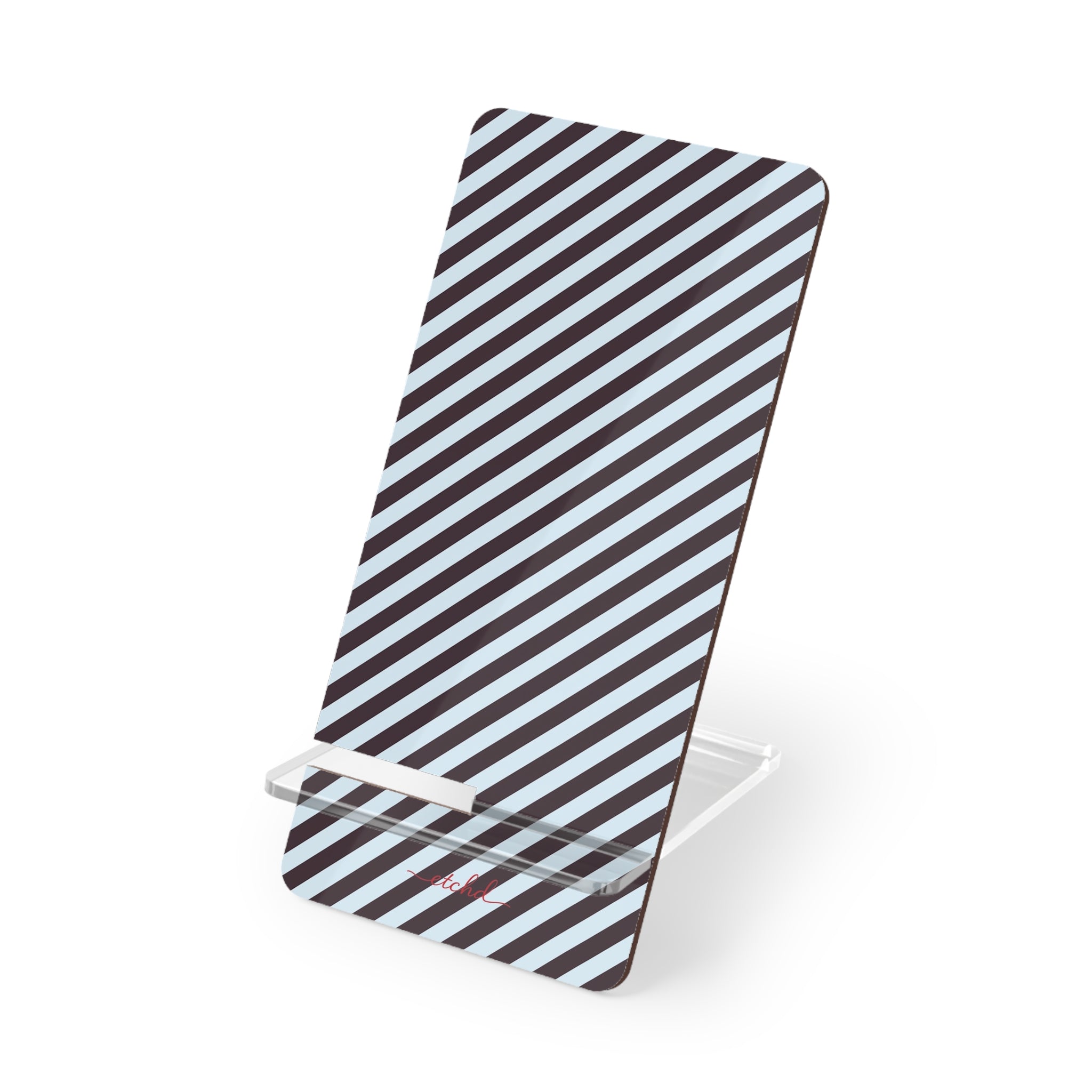Plum & Blue Striped Diagonal Phone Stand by etchd