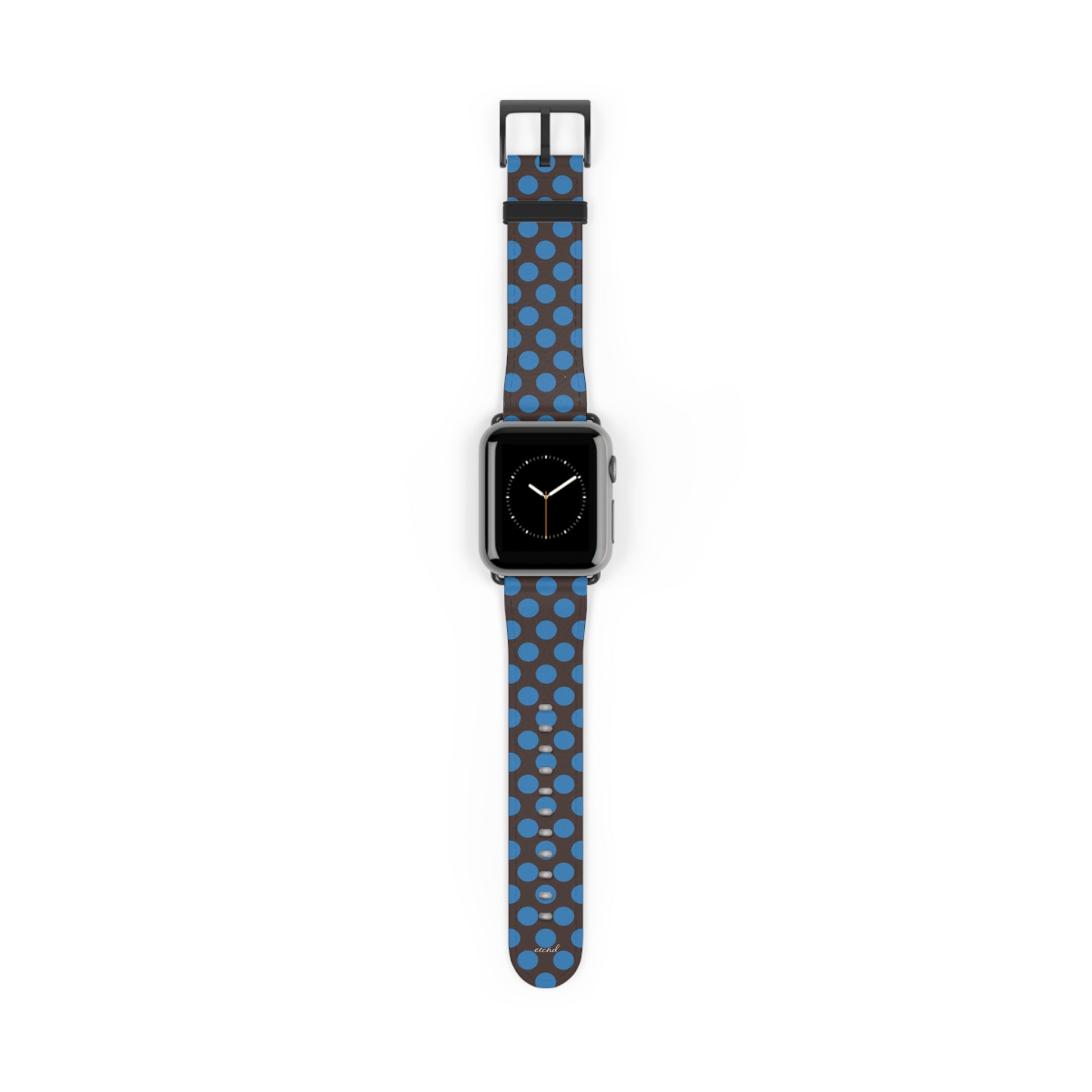 Cerulean & Espresso Polka Dot Correa para smartwatch de etchd