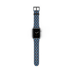 Cerulean & Espresso Polka Dot Correa para smartwatch de etchd