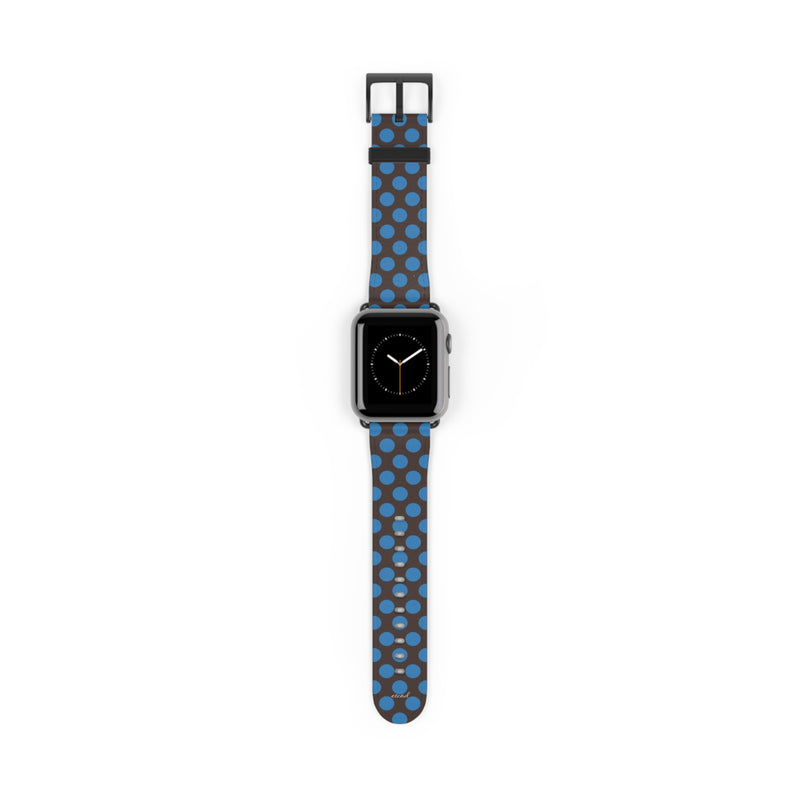 Cerulean & Espresso Polka Dot Correa para smartwatch de etchd