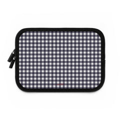 White & Navy Gingham Laptop Sleeve by etchd, view 2