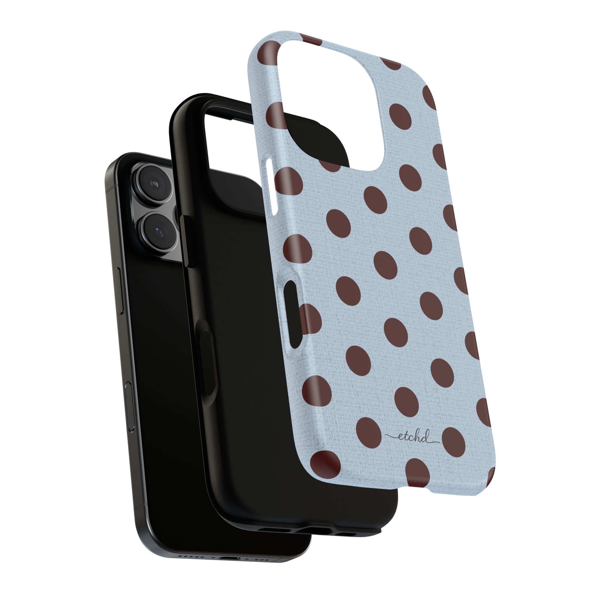 Blue & Cherry Polka Dot Phone Case by etchd, view 49