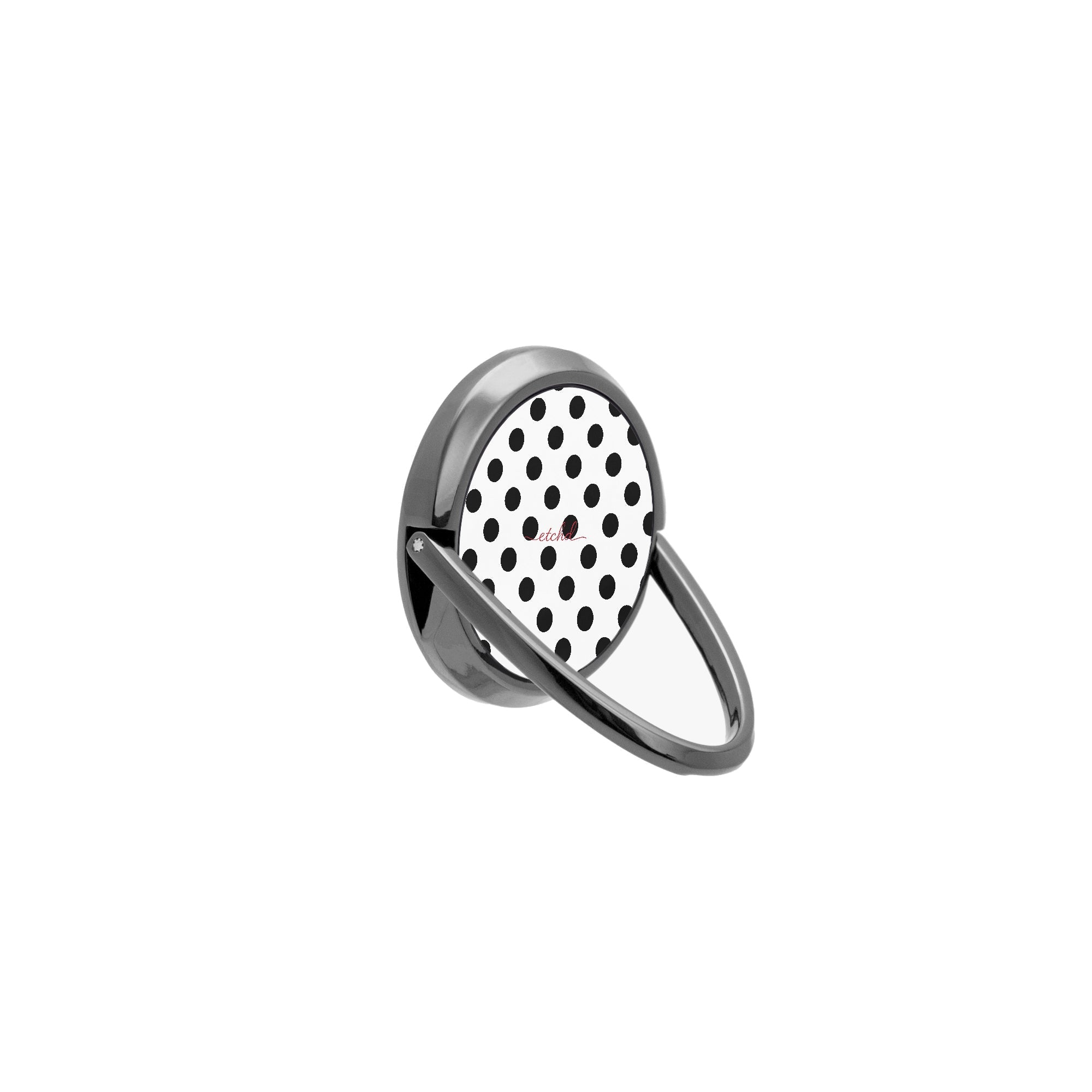 Black & White Polka Dot Phone Ring Holder by etchd, view 8