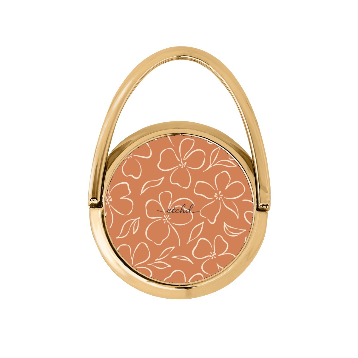 Terracotta & Cream Floral Hoop Ring Holder by etchd