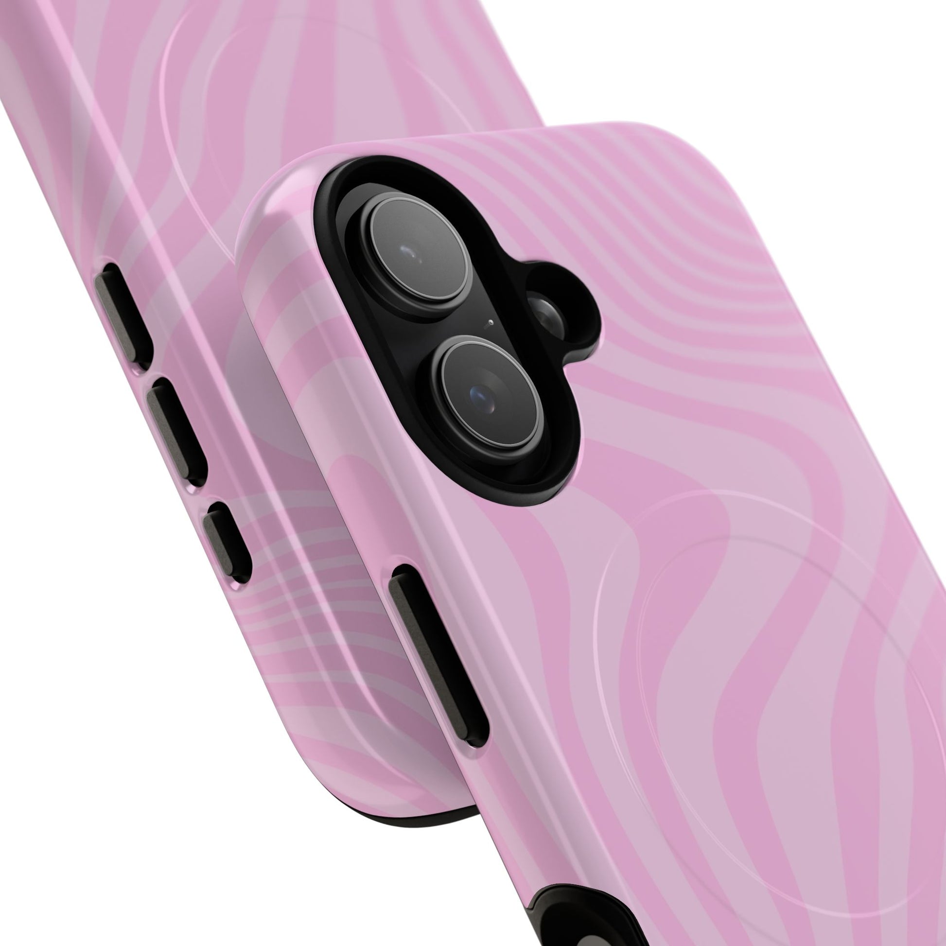 Pink Curved Lines Magnetic Phone Case by etchd, view 87