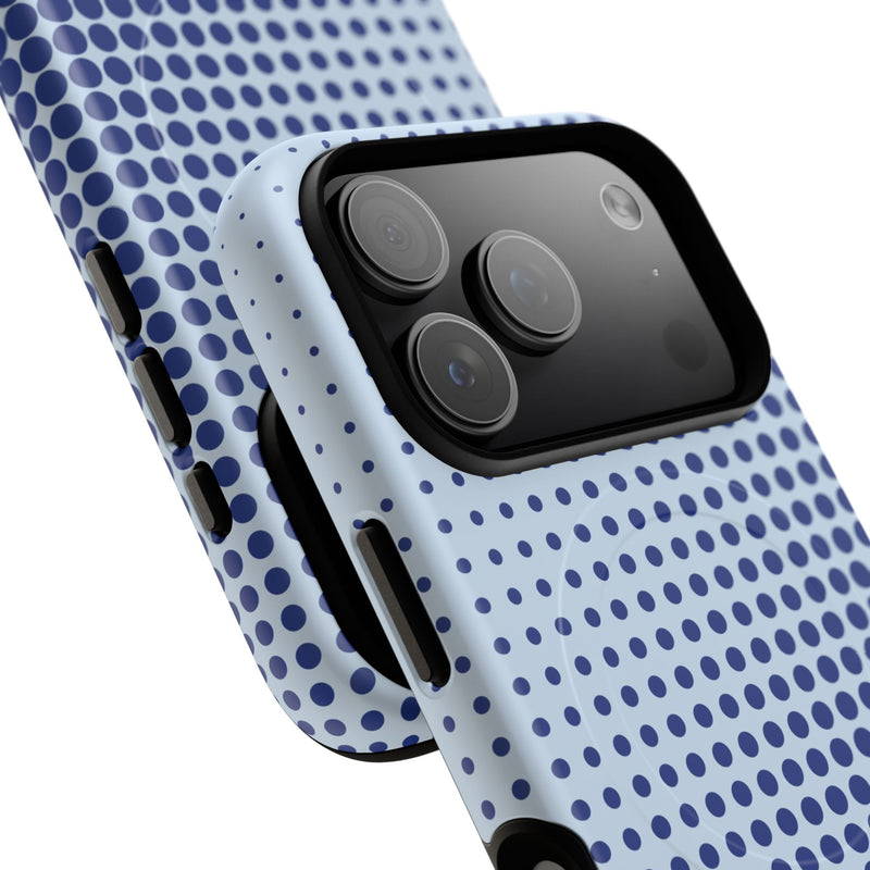 Cobalt Halftone Magnetic Phone Case by etchd, view 100
