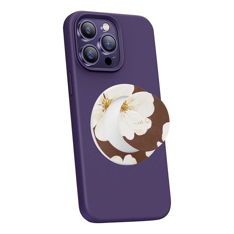 Mocha Blossom Phone Grip And Stand-zoom-