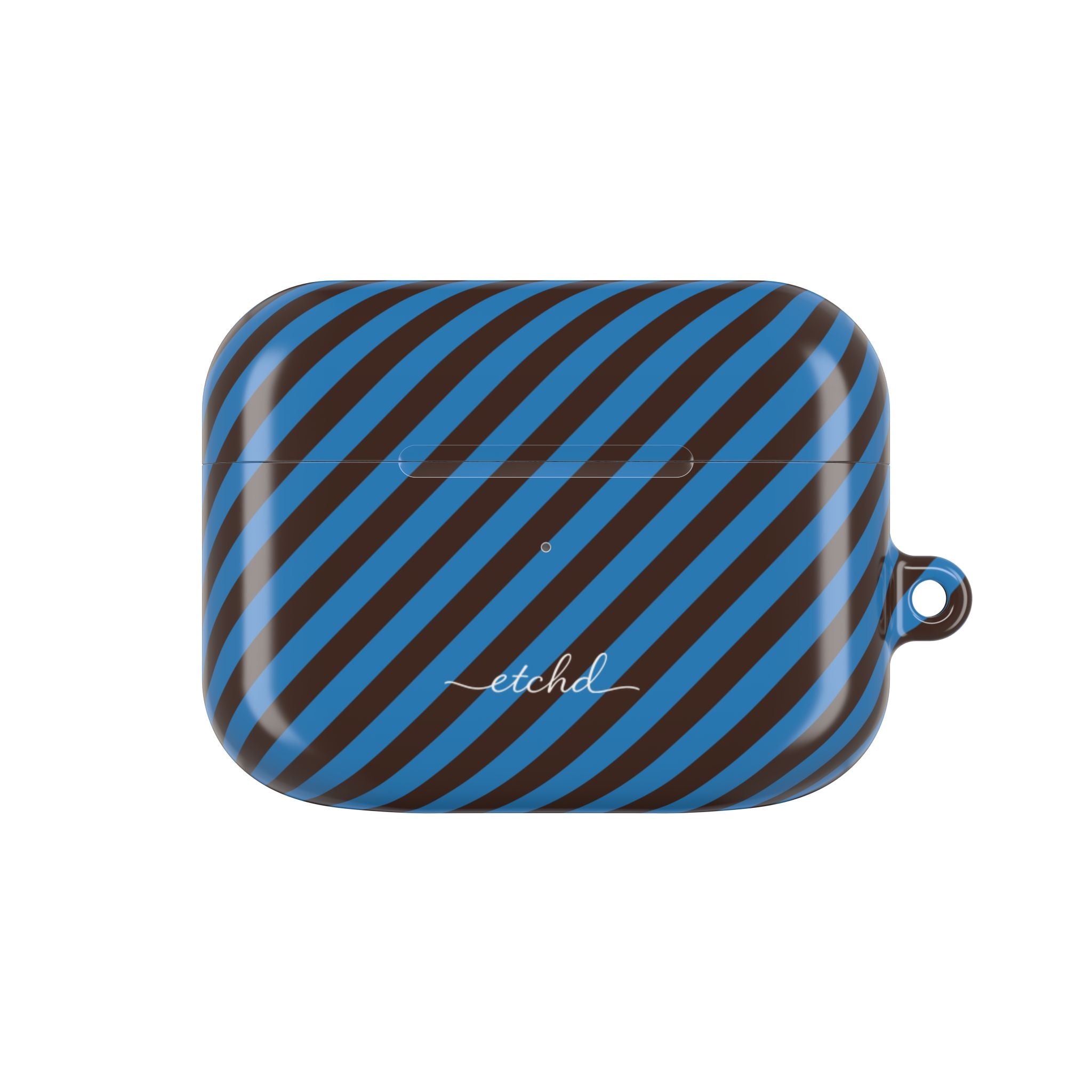 Espresso & Cerulean Striped Diagonal AirPod Case by etchd