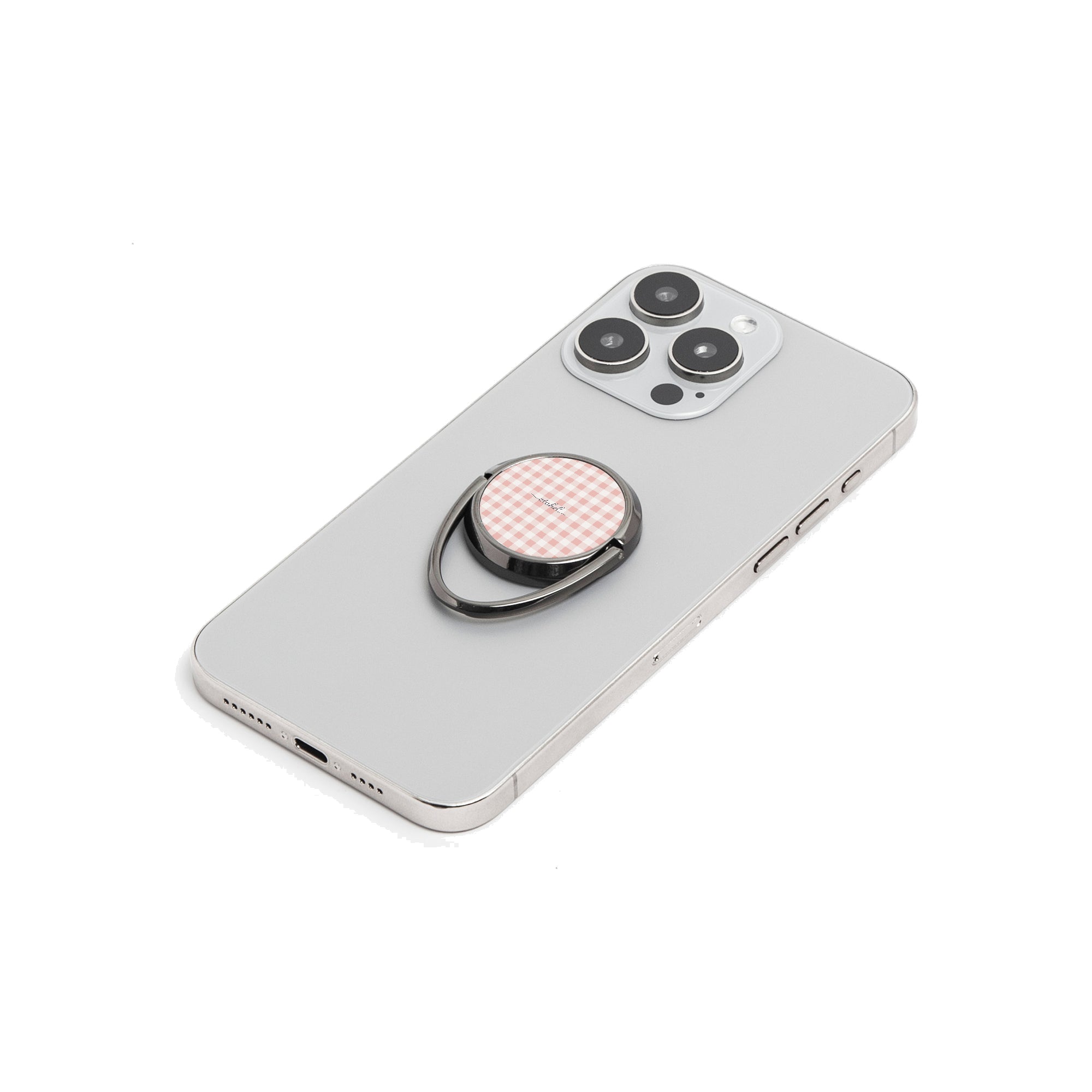 Blush & White Gingham Phone Ring Holder by etchd, view 6