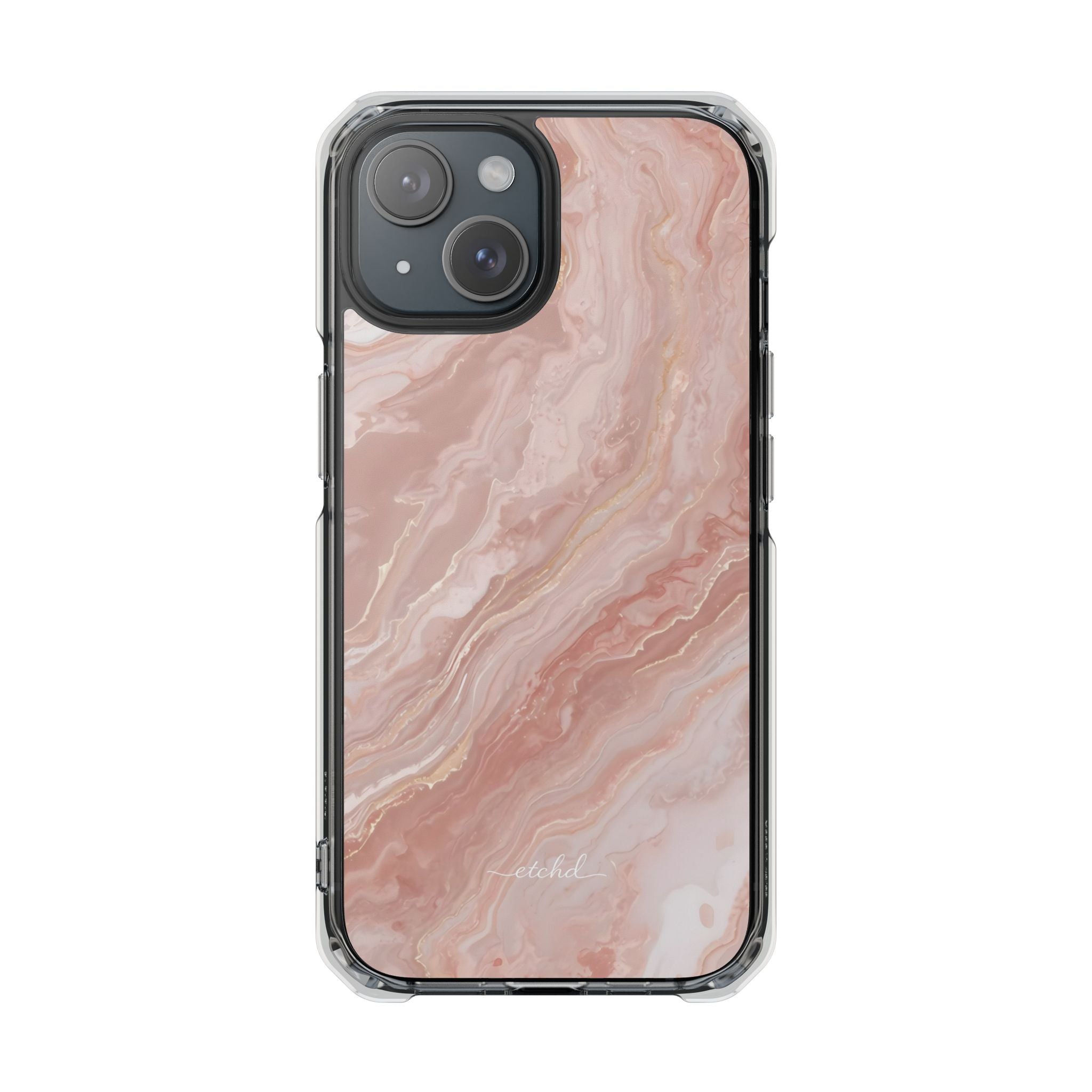 Rose Quartz Clear Magnetic Phone Case by etchd, view 2